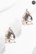 Cato Fashions Tinted Glass Tear Stud Earrings