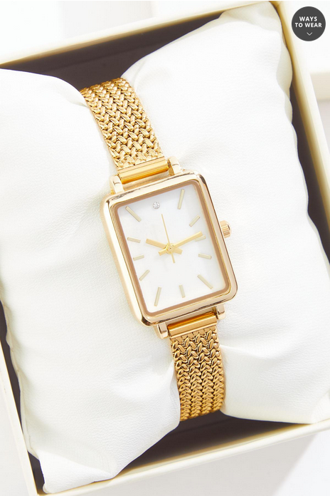 Cato Fashions Gold Square Watch Boxed Jewelry