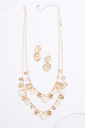 Cato Fashions Hammered Gold Enamel Charm Necklace Set