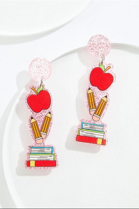 Cato Fashions Lucite Back To School Icon Earrings