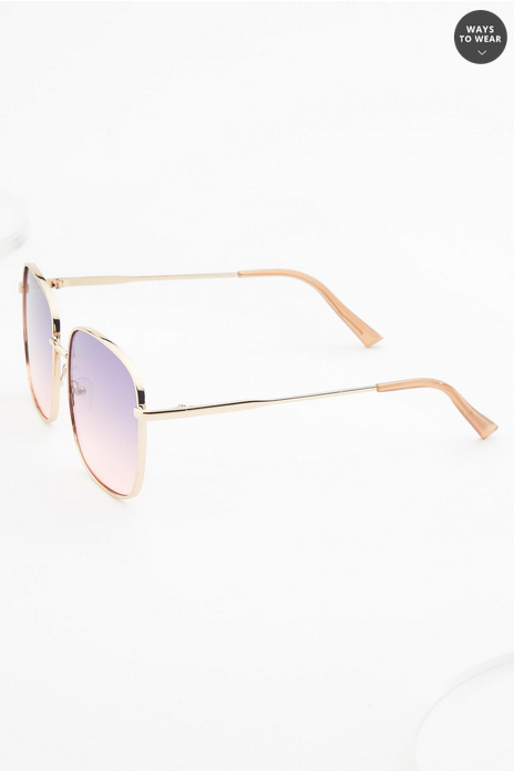 Cato Fashions Metal Clear Lens Sunglasses