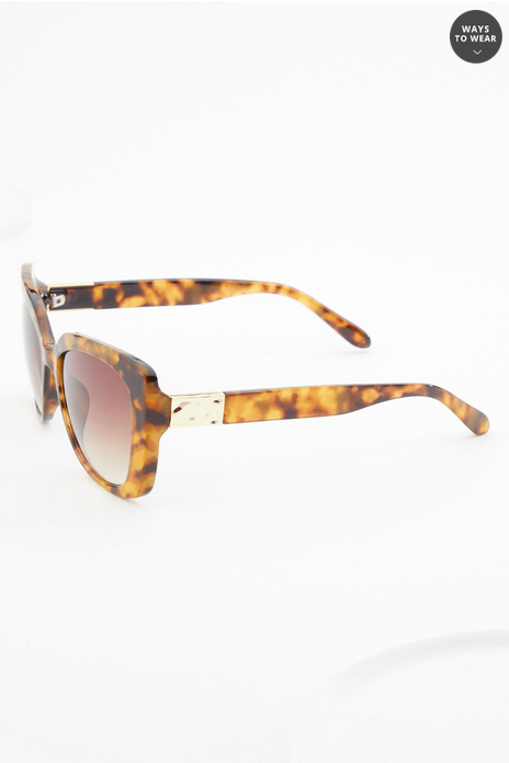 Cato Fashions Plastic Gold Detail Square Sunglasses