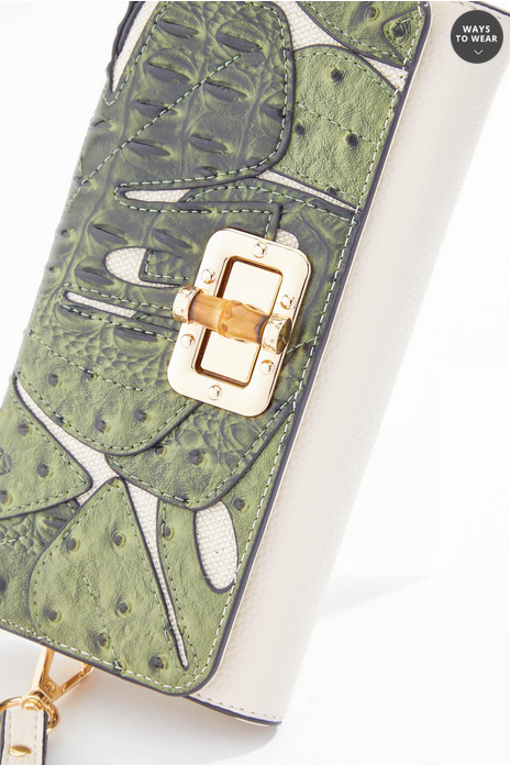 Cato Fashions Layered Leaf Bamboo Lock Wallet