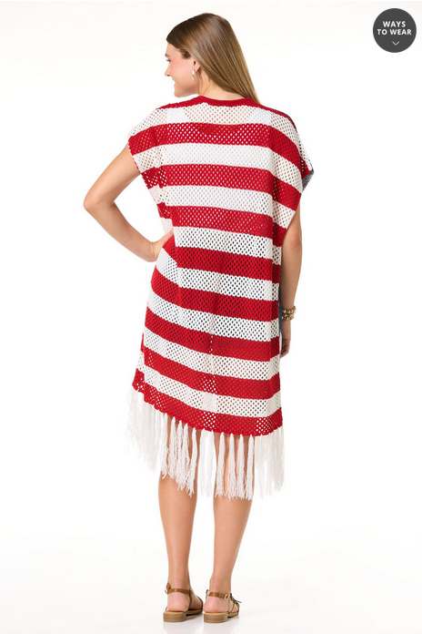 Cato Fashions Americana Crochet Kimono