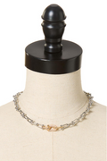Cato Fashions Two- Tone Pave Chain Necklace