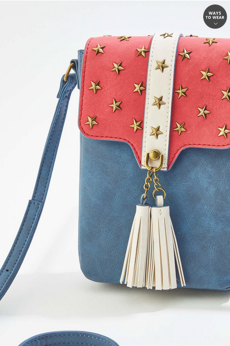 Cato Fashions Americana Star Studded Cellphone Crossbody