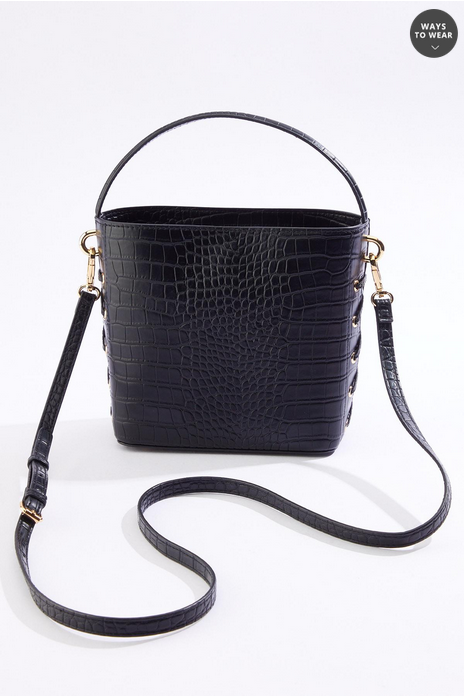 Cato Fashions Lace Up Side Mini Bucket Bag