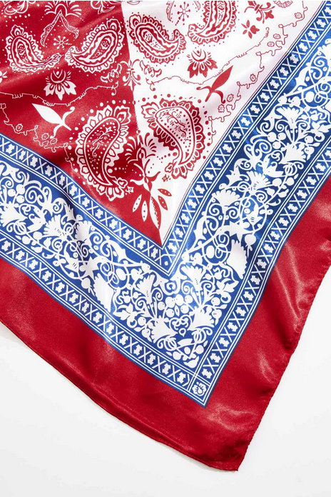 Cato Fashions Paisley Satin Square Scarf