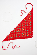 Cato Fashions Red Floral Crochet Head Wrap