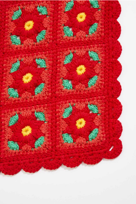 Cato Fashions Red Floral Crochet Head Wrap