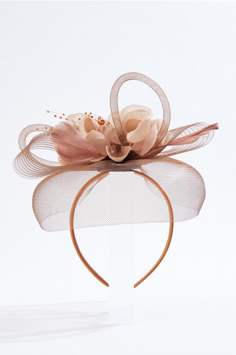 Cato Fashions Pearl Rhinestone Floral Mesh Fascinator