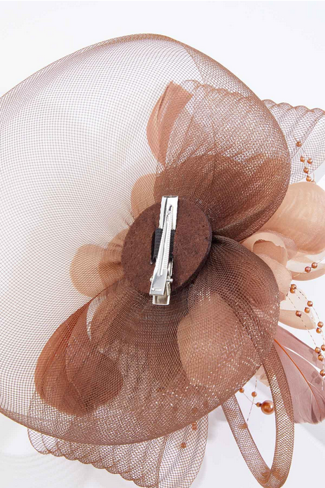 Cato Fashions Pearl Rhinestone Floral Mesh Fascinator