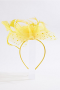 Cato Fashions Yellow Dotted Rose Fascinator