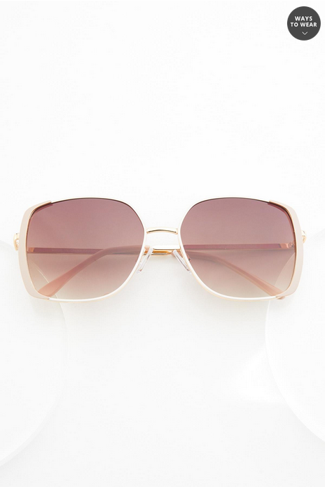 Cato Fashions Gold Enamel Square Sunglasses