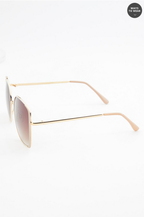 Cato Fashions Gold Enamel Square Sunglasses