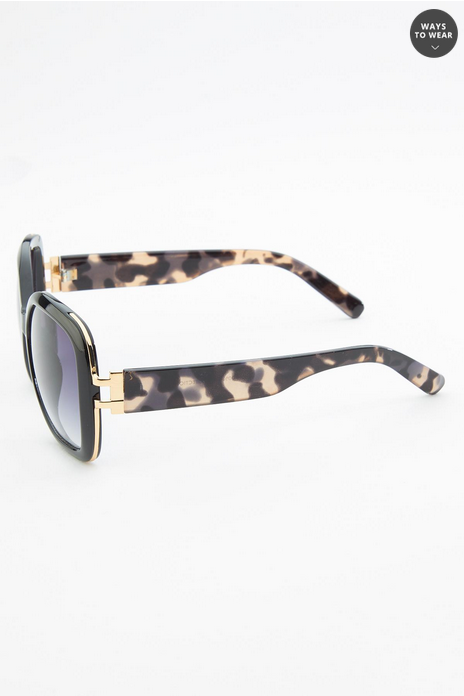 Cato Fashions Oversized Tortoise Shell Arm Sunglasses