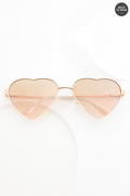 Cato Fashions Rose Gold Heart Frame Sunglasses
