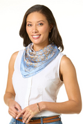 Cato Fashions Blue Paisley Satin Square Scarf