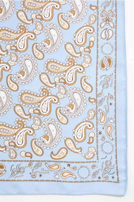 Cato Fashions Blue Paisley Satin Square Scarf
