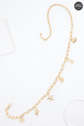 Cato Fashions Plus Size Gold Sealife Charm Chain Belt