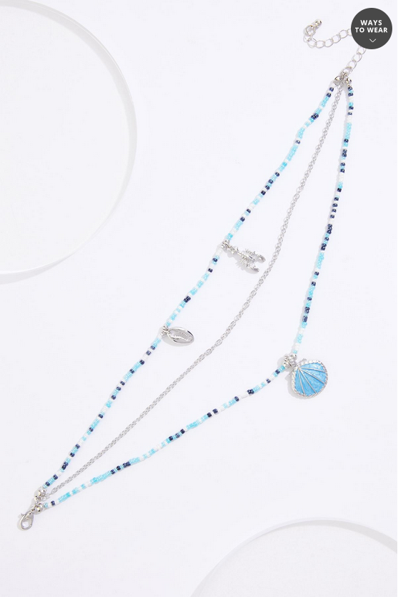 Cato Fashions Tropical Charm Seed Bead Anklet