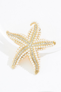 Cato Fashions Glass Pearl Starfish Brooch