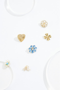 Cato Fashions Blue Gold Floral Pin Set