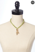 Cato Fashions Green Beaded Tropical Charm Necklace