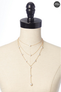 Cato Fashions Delicate Gold Layered Pearl Y Necklace