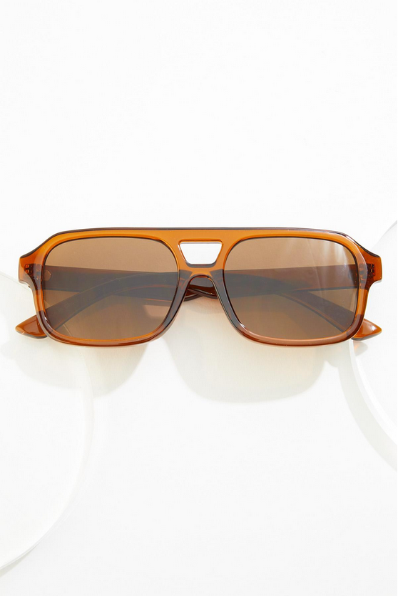 Cato Fashions Brown Plastic Aviator Sunglasses