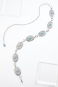 Cato Fashions Plus Size Silver Turquoise Chain Belt