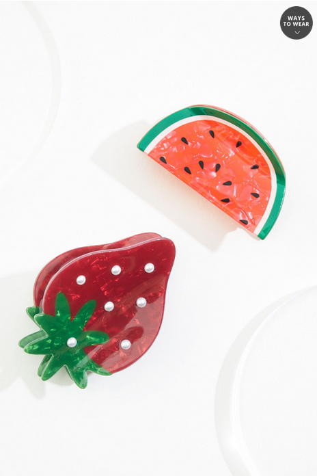 Cato Fashions Fruit Icon Claw Clip Set