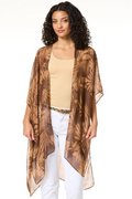 Cato Fashions Palm Sequin Kimono