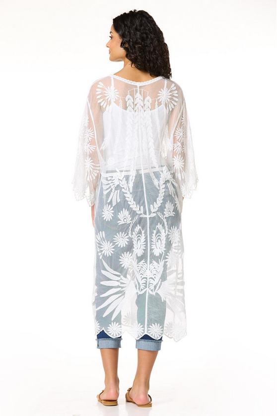 Cato Fashions White Lace Kimono