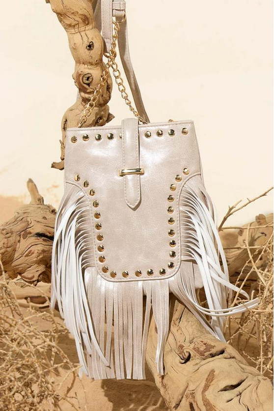 Cato Fashions Festival Studded Fringe Cellphone Crossbody