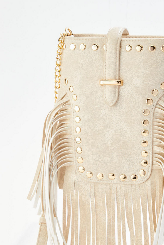 Cato Fashions Festival Studded Fringe Cellphone Crossbody