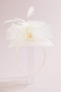 Cato Fashions White Feather Mesh Fascinator