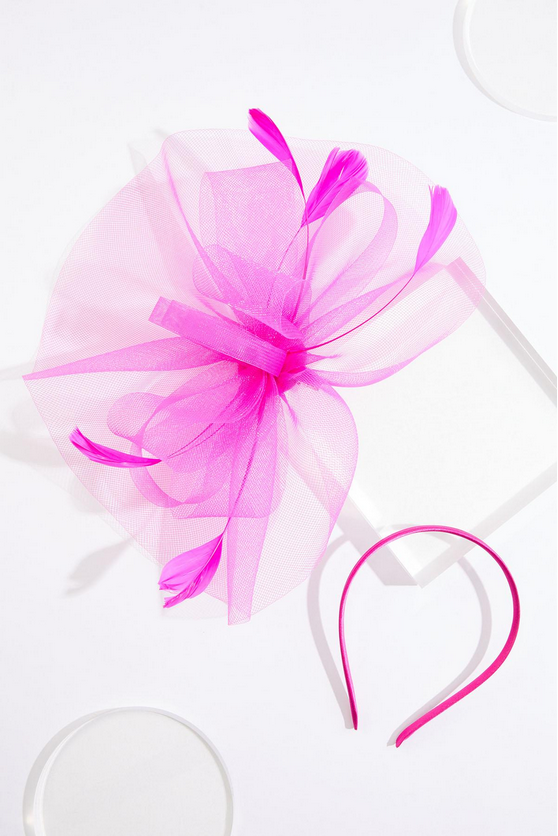 Cato Fashions Mesh Bow Feather Fascinator