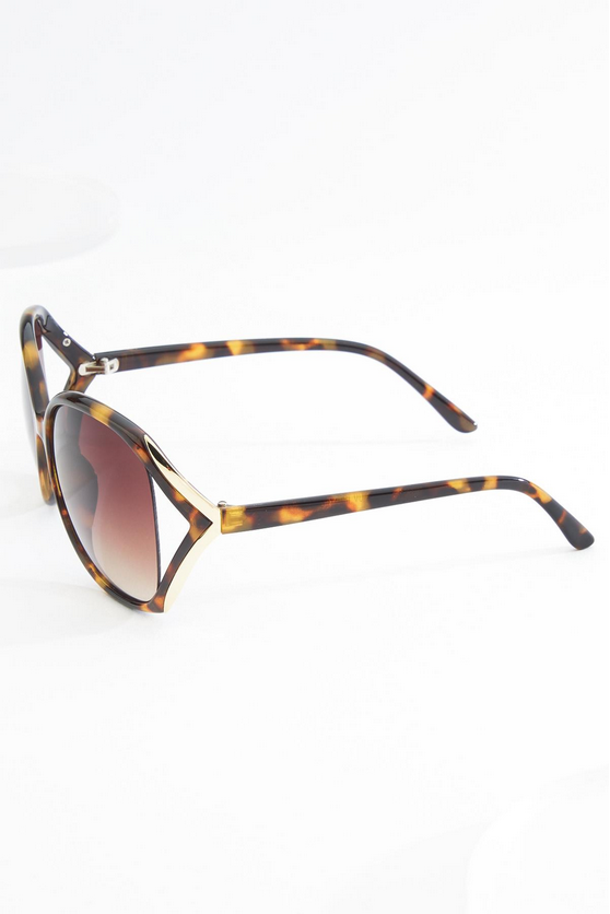 Cato Fashions Plastic Tortoise Shell Cutout Sunglasses