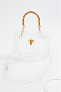 Cato Fashions Clear Bamboo Top Handle Crossbody