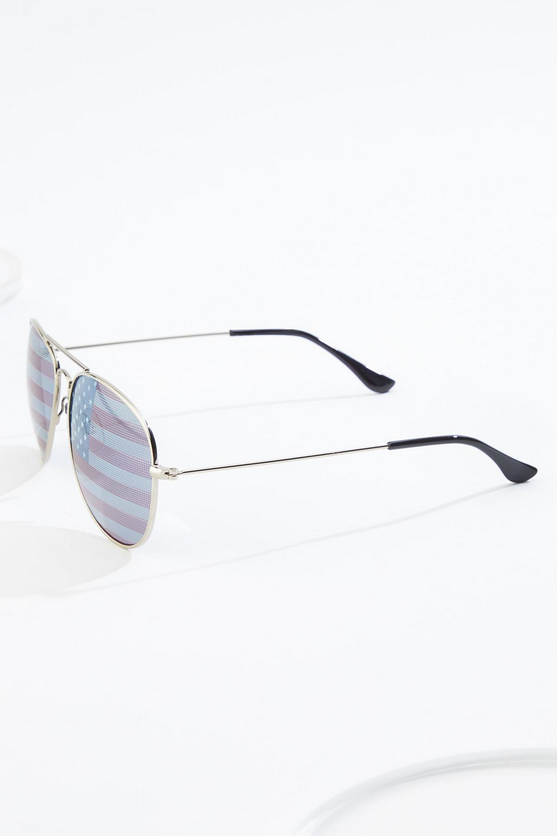Cato Fashions Metal American Flag Aviator Sunglasses