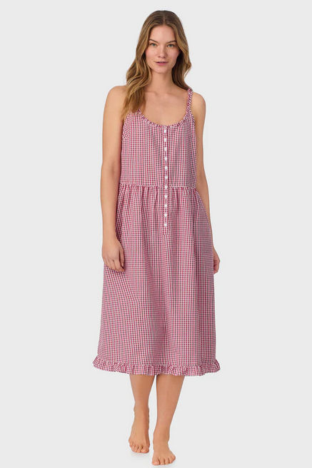 Lanz of Salzburg Women's Picnic Plaid Seersucker Yarndye Check Sundress