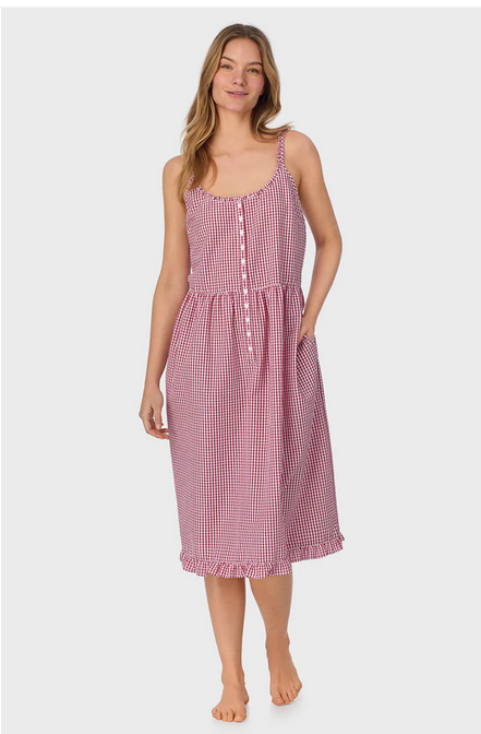 Lanz of Salzburg Women's Picnic Plaid Seersucker Yarndye Check Sundress