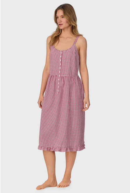 Lanz of Salzburg Women's Picnic Plaid Seersucker Yarndye Check Sundress