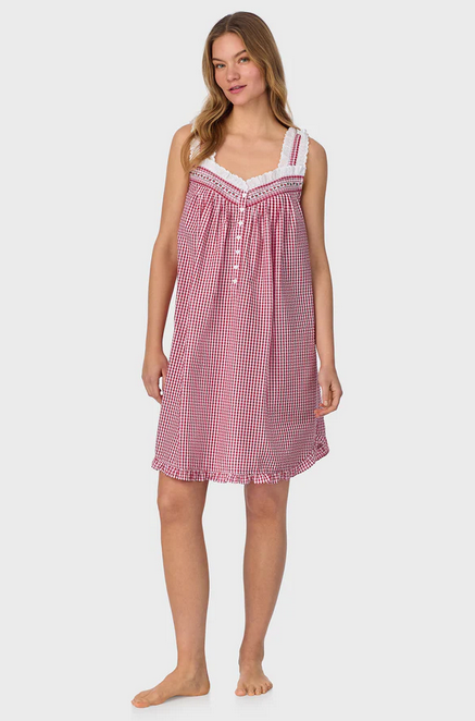 Lanz of Salzburg Women's Picnic Plaid Seersucker Yarndye Check Chemise