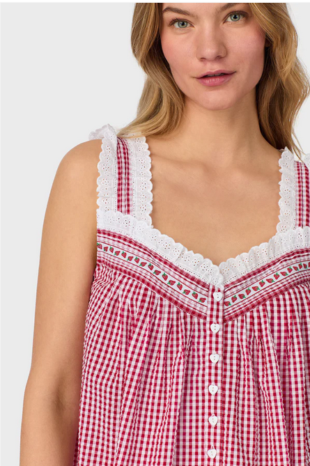 Lanz of Salzburg Women's Picnic Plaid Seersucker Yarndye Check Chemise