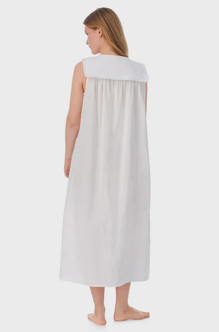 Lanz of Salzburg Women's White Cotton Dream Long Nightgown