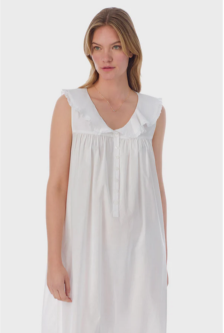 Lanz of Salzburg Women's White Cotton Dream Long Nightgown