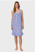 Lanz of Salzburg Women's Blue Skies & Berries Cotton Knit Short Nightgown