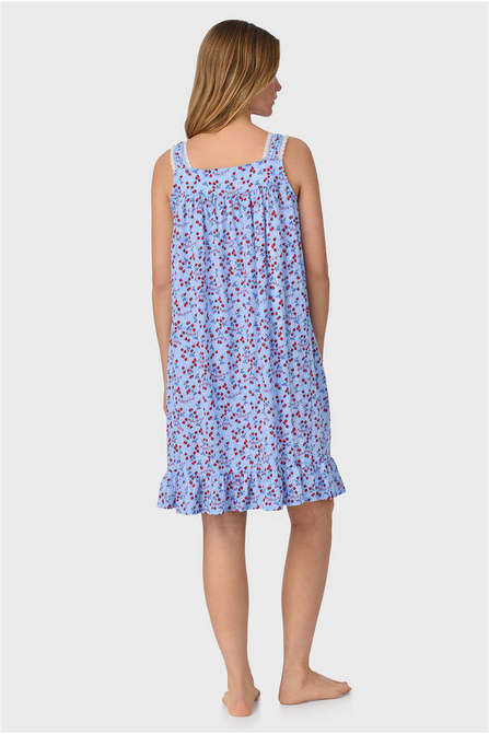 Lanz of Salzburg Women's Blue Skies & Berries Cotton Knit Short Nightgown